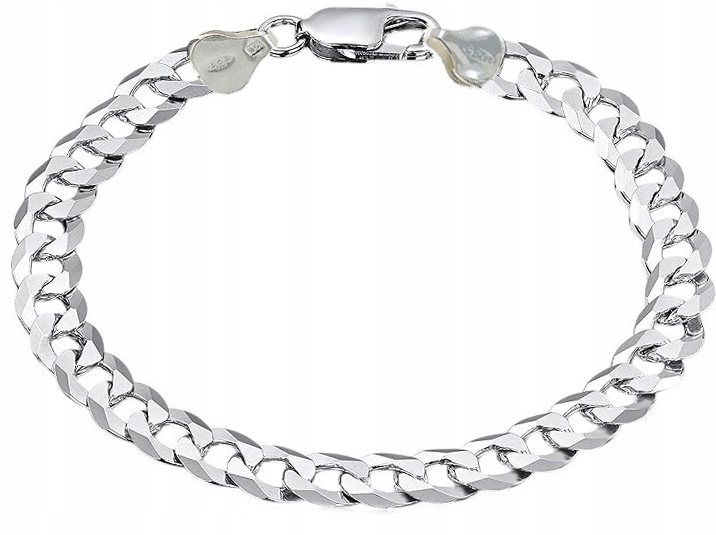 BRANSOLETKA MĘSKA SREBRNA 925 PANCERKA PEŁNA 7 MM+ GRAWER GRATIS SREBRO 925