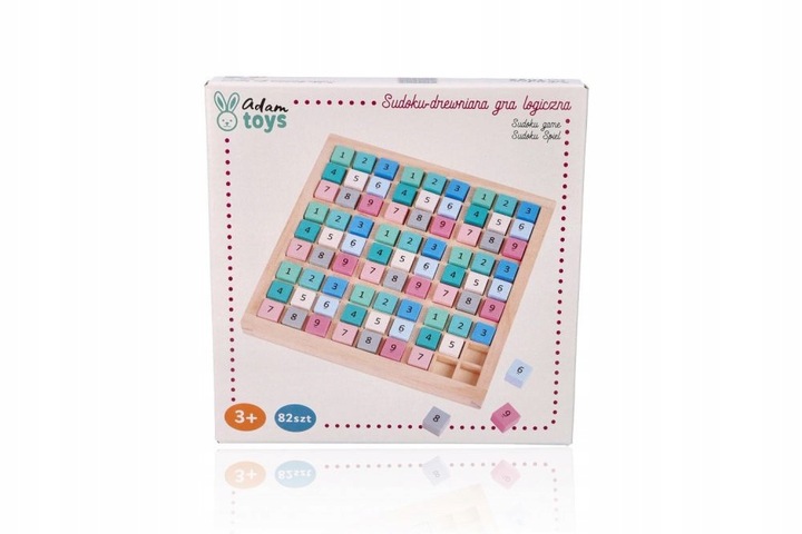 DREWNIANE SUDOKU GRA LOGICZNA MATEMATYCZNA ŁAMIGŁÓWKA EDUKACYJNA ADAM TOYS