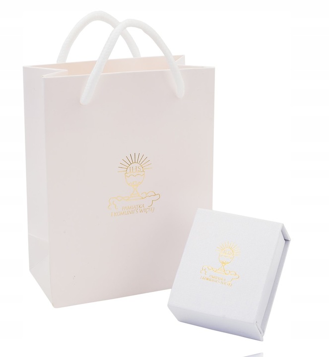 SREBRNY ŁAŃCUSZEK NASZYJNIK KRZYŻ KOMUNIA CHRZEST SREBRO 925