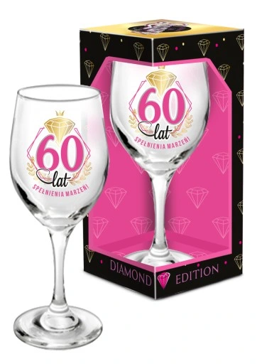 Prezent Na 60 Urodziny Dla Kobiety Kieliszek Do Wina Z Okazji 60 Urodzin