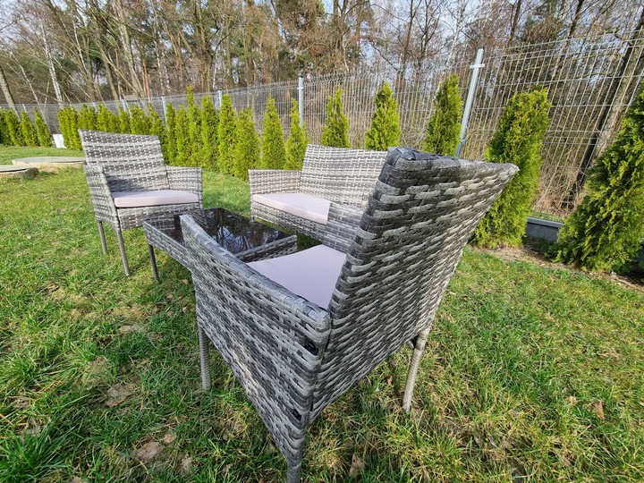 Zestaw Mebli Ogrodowych HDM technorattan Garden szary 4 el. Balkon meble