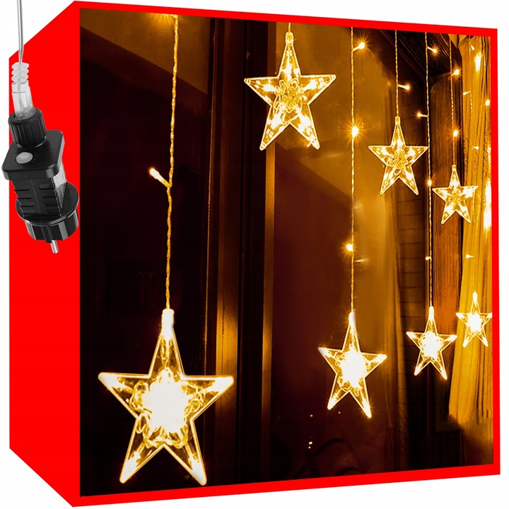 Lampki Choinkowe 108 LED Kurtyna Sople Zewnętrzne 2,5x0,9 Girlanda Świetlna