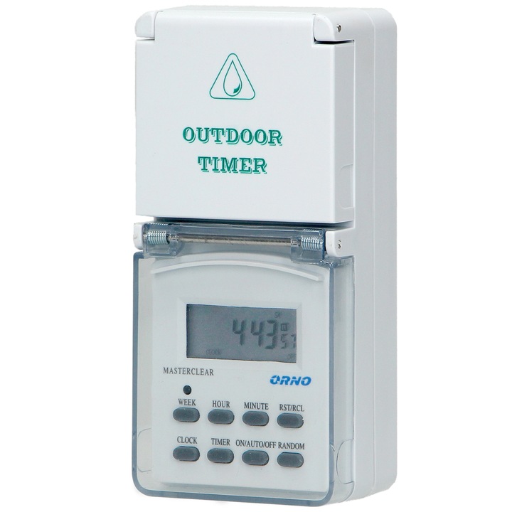 PROGRAMATOR CZASOWY ZEWNĘTRZNY IP44 WŁĄCZNIK WYŁĄCZNIK CYFROWY TIMER LCD