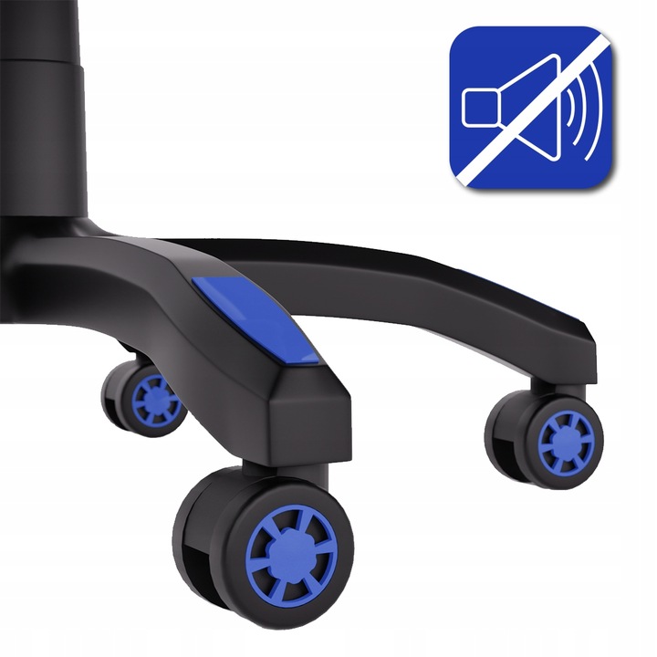 FOTEL GAMINGOWY CYBER CHAIRS X-POWER BLUE - BIUROWY Z MASAŻEM I PODNÓŻKIEM