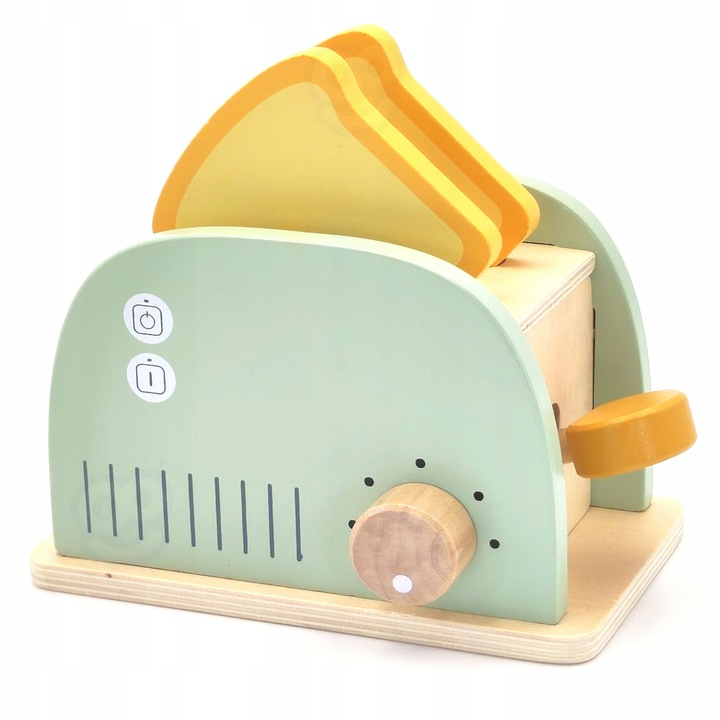 TOSTER DREWNIANY PASTELOWY ZESTAW ŚNIADANIOWY TOOKY TOY