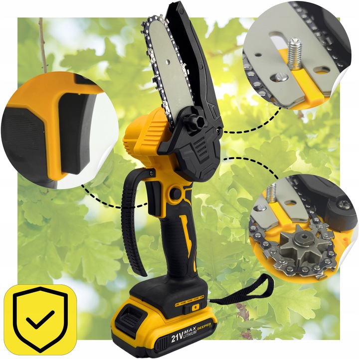 Piła Łańcuchowa Akumulatorowa Mini Pilarka 4''/6'' cali 2xAKU 2xPROWADNICE