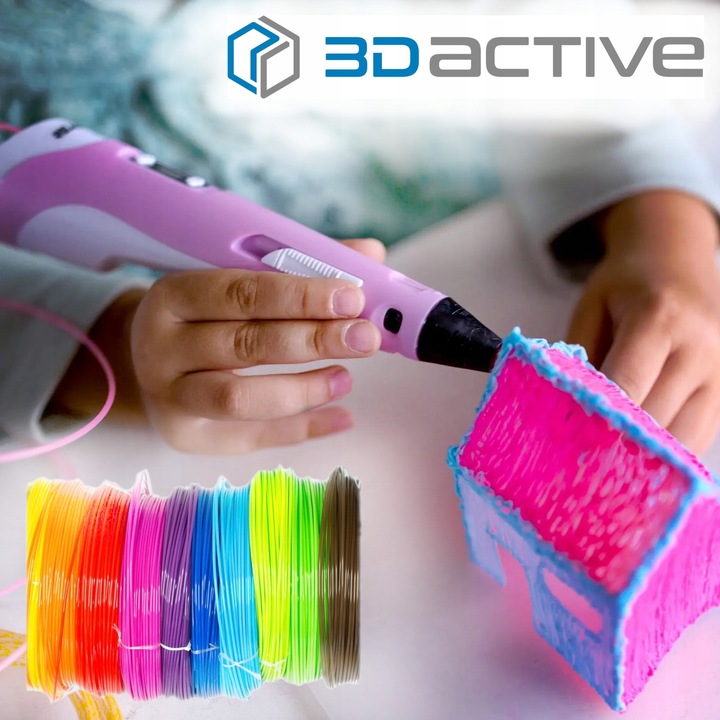 WKŁADY DO DŁUGOPISU 3D PEN MEGA ZESTAW DLA DZIECI PLA FILAMENTY 40x5m 200 m