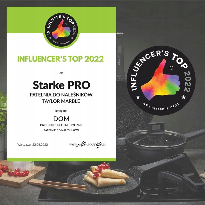 PATELNIA Indukcja do NALEŚNIKÓW MAŁA Starke Pro Taylor Marble 25 cm