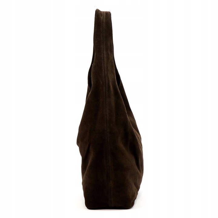 Laura Biaggi torebka shopper skóra naturalna zamszowa brązowy na ramię