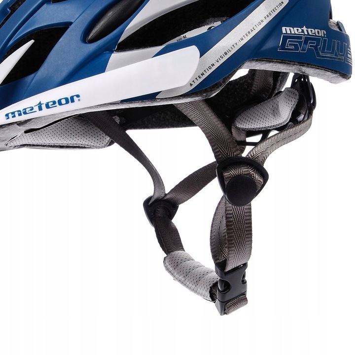 Kask rowerowy regulowany METEOR GRUVER blue/white r.L 58-61 cm
