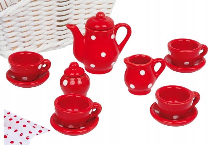 Sfd Piknik Zestaw do herbaty kawy Dla dzieci Ceramiczne naczynia Koszyk