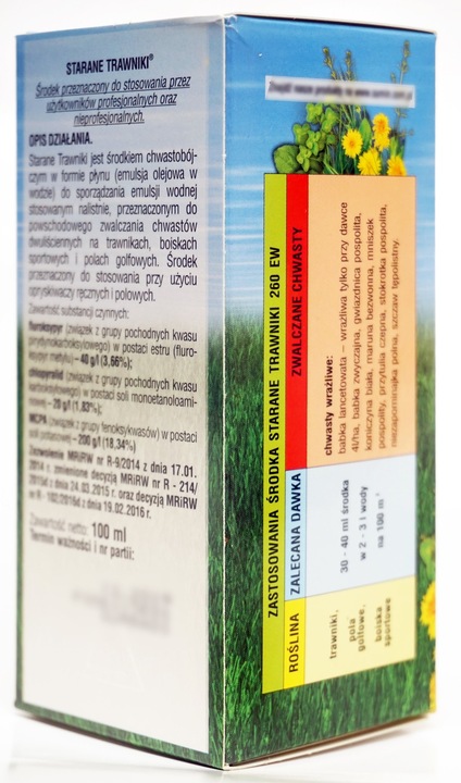 Starane Trawniki na Chwasty w Trawnikach, Boiskach NIE NISZCZY TRAWY 100ml