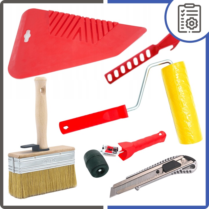 Zestaw Do Tapetowania Komplet Narzędzi Do Położenia Tapety 6 ELEMENTÓW