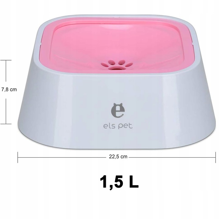 MISKA NIECHLAPIĄCA ELSPET DLA PSA 1,5L PRZENOŚNA, ANTYPOŚLIZGOWA