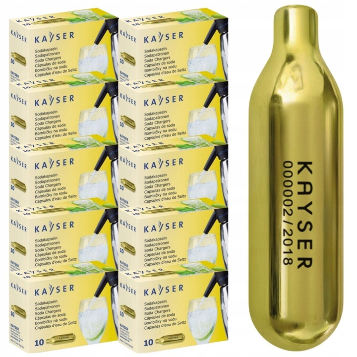 KAYSER CO2 NABOJE DO SYFONU WODY SODOWEJ SATURATORA 30 SZTUK