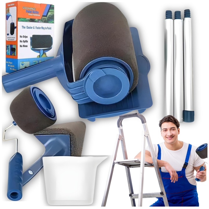 WAŁEK DO MALOWANIA SCIAN NIEKAPIĄCY UNIWERSALNY WAŁKI ZESTAW MALARSKI 5w1