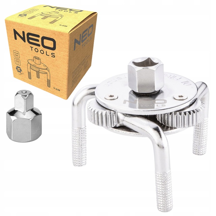 NEO KLUCZ DO FILTRA oleju PAZURKOWY TRÓJRAMIENNY SAMOZACISKOWY 75-120mm