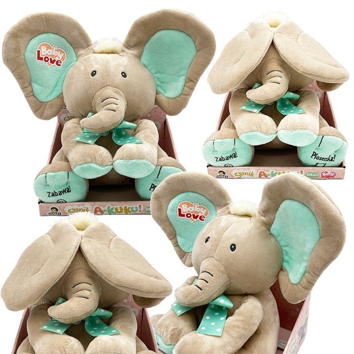 Interaktywny Miętowy Słonik A KUKU Rusza uszami Śpiewa i Mówi po polsku