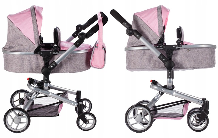 WÓZEK DLA LALEK GŁĘBOKI SPACERÓWKA TORBA GONDOLA SKŁADANY REGULACJA RĄCZKI