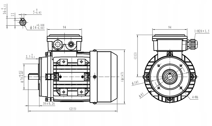 Silnik elektryczny Promotor MS 0,55kW 1400 obr/min. 71 B14