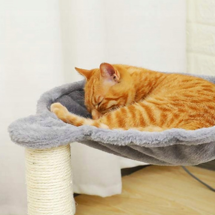 DRAPAK DLA KOTA NISKI Z ZABAWKAMI LEGOWISKIEM 2 POZIOMY SZNUREK JUTOWY 45cm