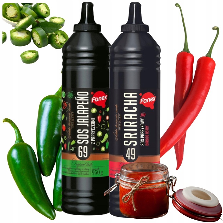 SOSY Z PAPRYCZKAMI SOS SRIRACHA JALAPENO OSTRY