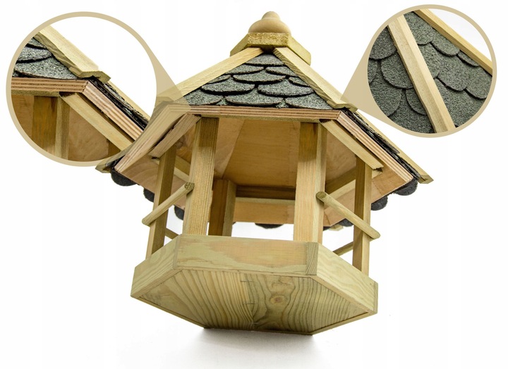 DUŻY KARMNIK DLA DZIKICH PTAKÓW SOLIDNY DOMEK BUDKA NA KARMA ZIARNO XXL