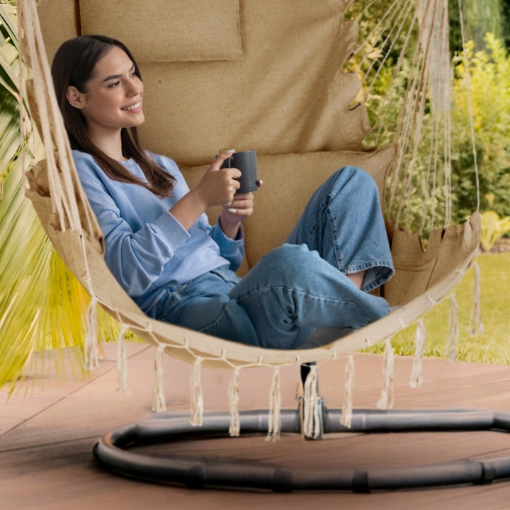 FOTEL WISZĄCY KRZESŁO BRAZYLIJSKIE HUŚTAWKA HAMAK BOHO SOIS XXL OUTTEC