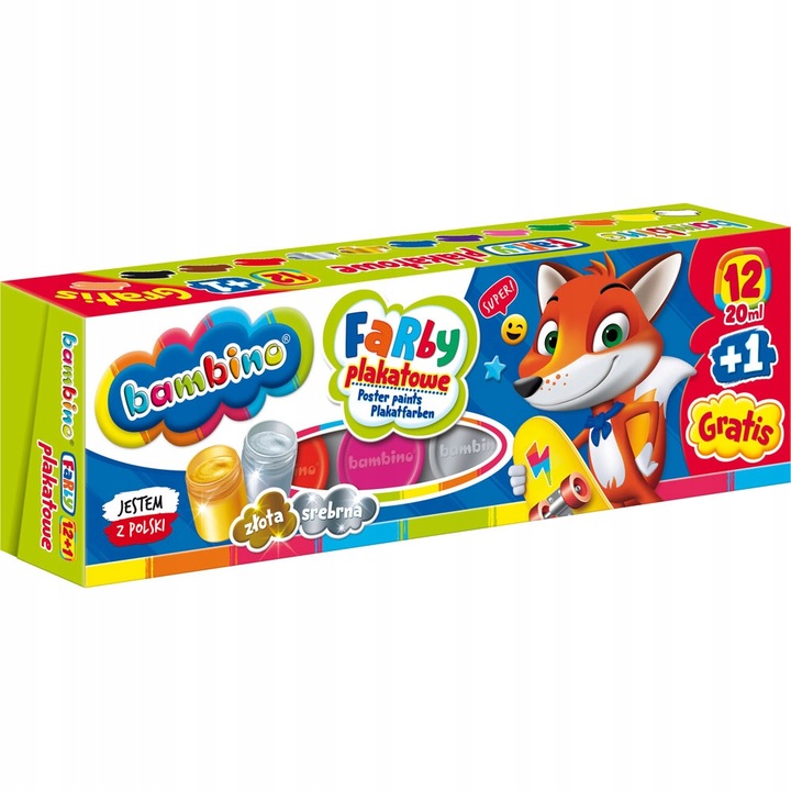 BAMBINO FARBY PLAKATOWE 12 KOL + 1 20 ML