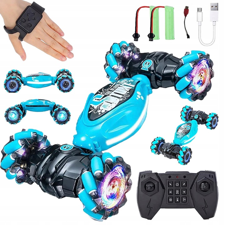 AUTO KASKADERSKIE SAMOCHÓD STEROWANY RĘKĄ GESTAMI +PILOT - AUTO 4X4 LED