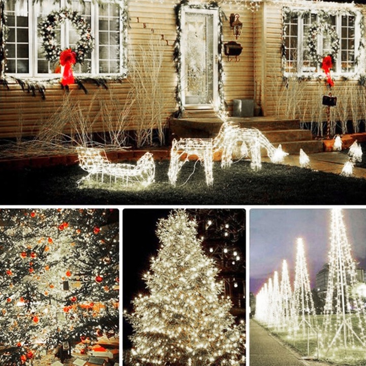 Lampki Choinkowe 1000 LED Mikro Drucik 100m Pilot Biały Zimny