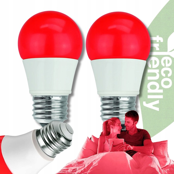 ŻARÓWKA LED E27 CZERWONA ŻARÓWKI LED OZDOBNA DEKORACYJNA ZDROWY SEN