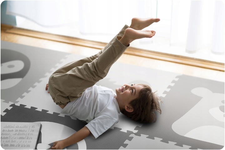 MATA PIANKOWA EVA PUZZLE MIĘKKA DLA DZIECI ZWIERZĄTKA 180x180cm RICOKIDS