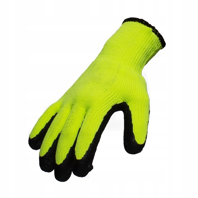 12 PAR Rękawice Robocze Ocieplane Ochronne BHP Grube Zimowe Latex Ciepłe 10