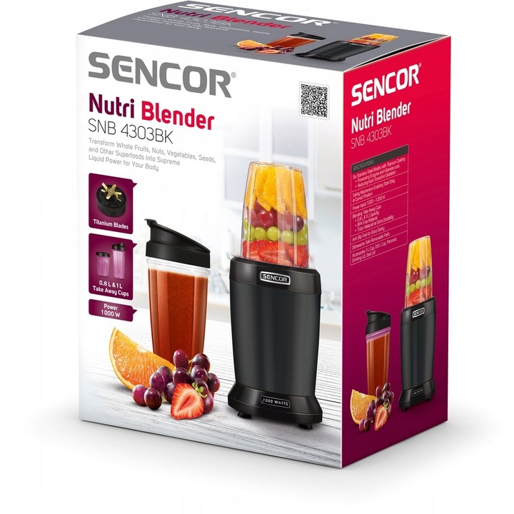 Nutri Blender Smoothie Sencor SNB4303BK 2Pojemniki