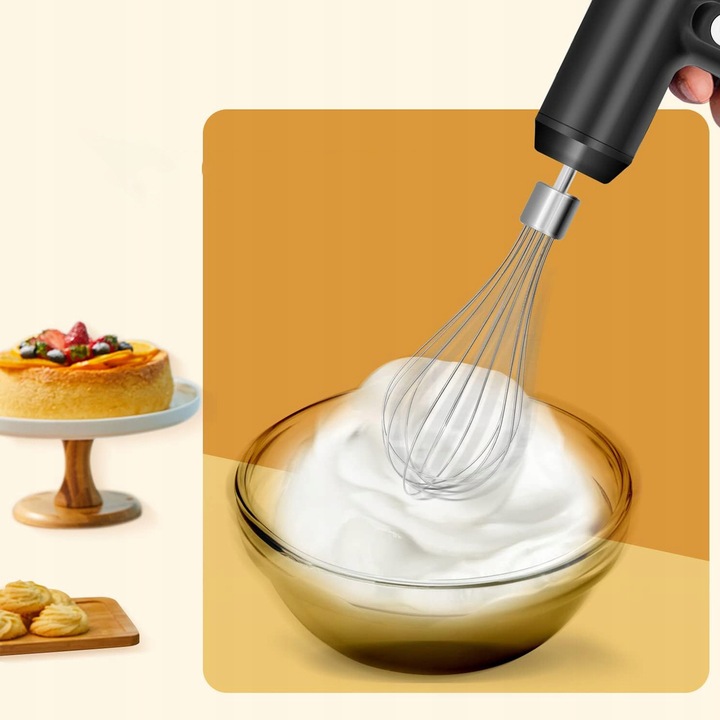 Bezprzewodowy ręczny mikser USB, 3 biegów tryb Elektryczna trzepaczka Turbo