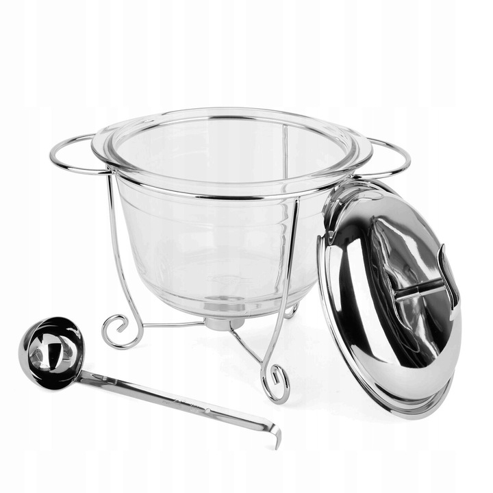 WAZA do ZUPY SOSÓW z PODGRZEWACZEM CHOCHLA Srebrna STALOWA Tadar 4 l