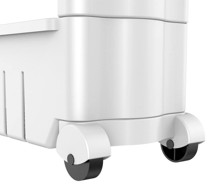 SZAFKA DO KUCHNI ŁAZIENKI MOBILNA NA KÓŁKACH BIAŁA WĄSKI REGAŁ 4 POZIOMY