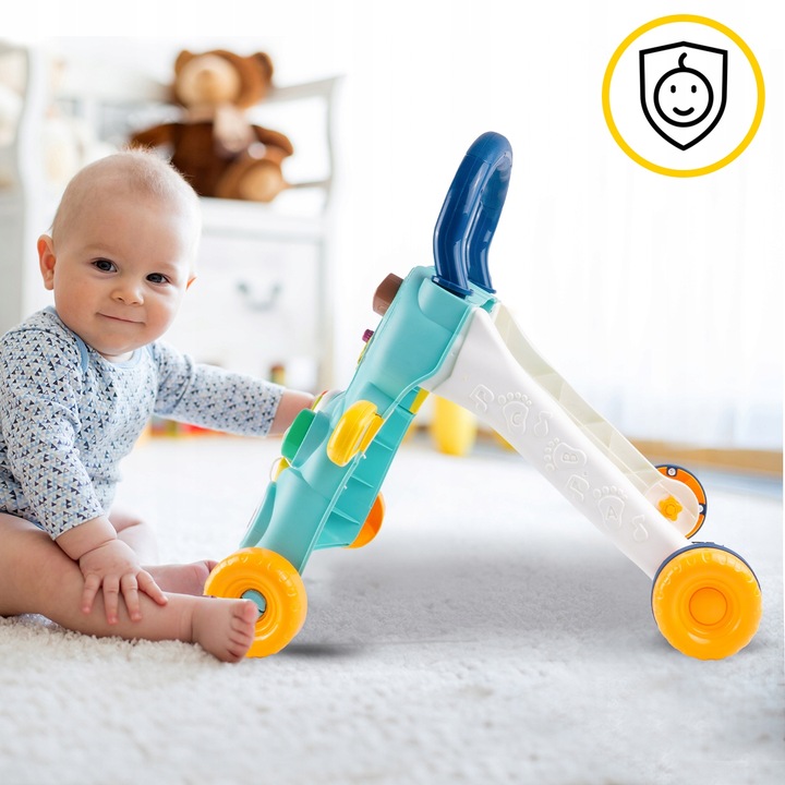 CHODZIK PCHACZ AUTKO ZABAWKA EDUKACYJNA INTERKATYWNA SORTER RUCHOME KLOCKI