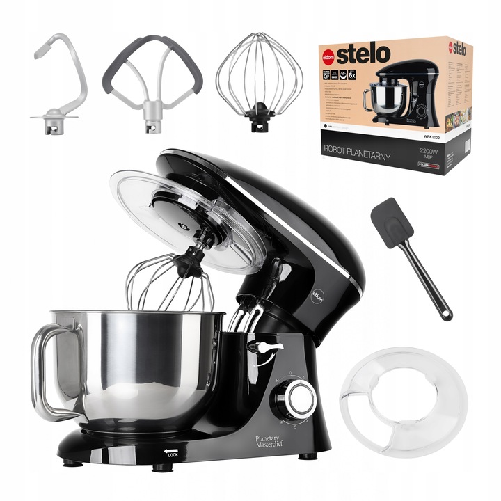 ROBOT KUCHENNY PLANETARNY MIKSER Z MISĄ 6,2L Eldom WRK2000 czarny