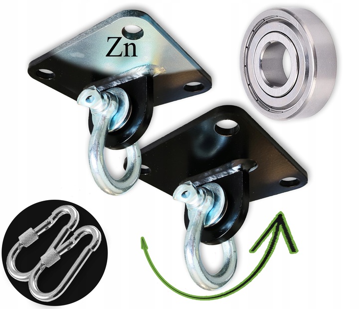 Mocowanie huśtawki z łożyskiem szekla do huśtawek hamaków foteli wiszących