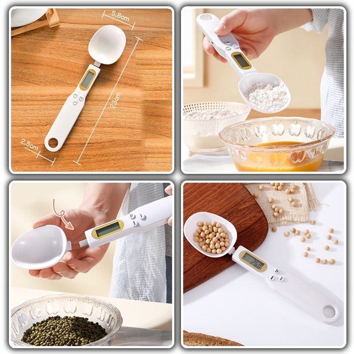 WAGA ELEKTRONICZNA KUCHENNA DO KUCHNI ŁYŻKA MIARKA Z WAGĄ