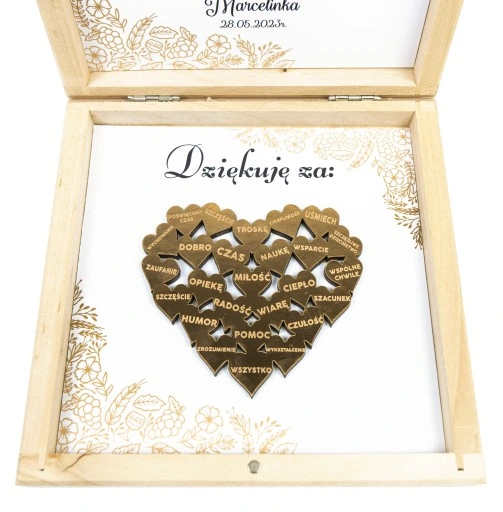 PODZIĘKOWANIE Z OKAZJI KOMUNII ŚWIĘTEJ DLA CHRZESTNYCH DZIADKÓW PUDEŁKO 3D