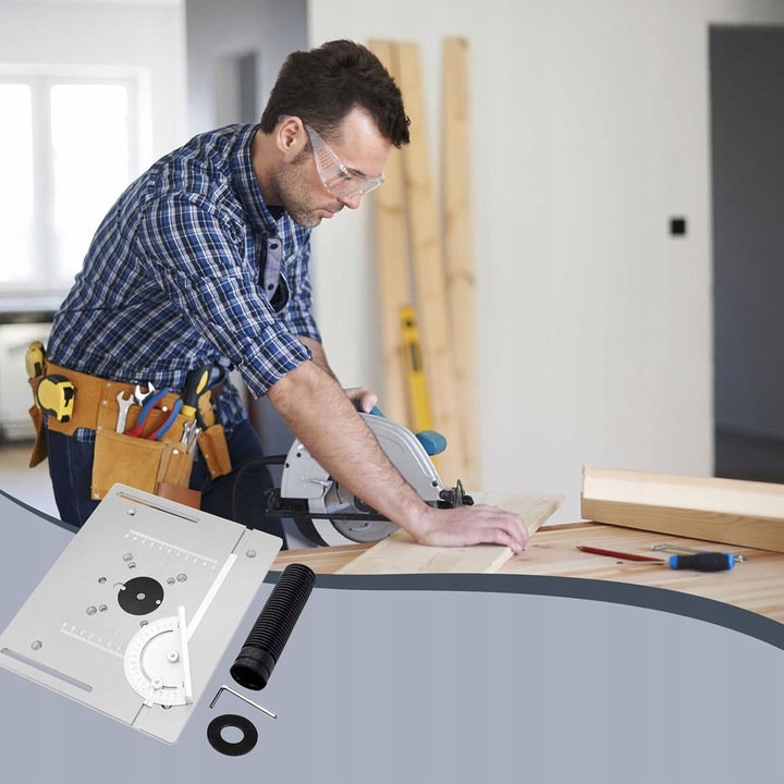 ALUMINIOWA PŁYTA DO STOŁU FREZARKI Z PROWADNICĄ UKOŚNĄ I PŁOTEM PROFESJONAL