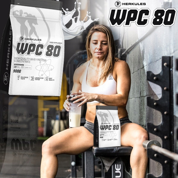 HERKULES WPC 80 900g BIAŁKO SERWATKOWE GLUTAMINA REGENERACJA WHEY PROTEIN