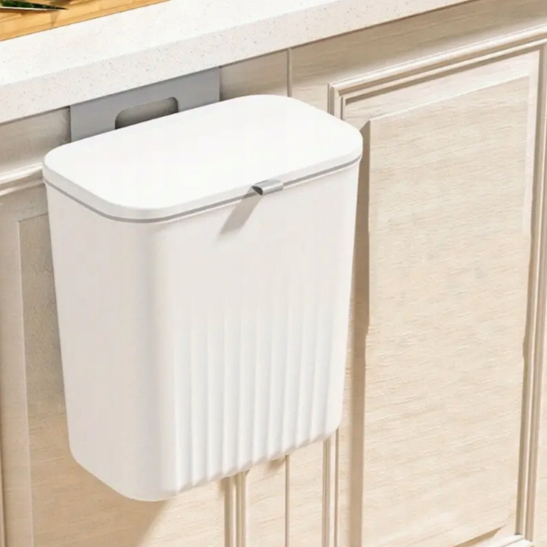 Kosz Na Śmieci Wiszący Wolnostojący Na Szafkę Front Samoprzylepny Biały 7L