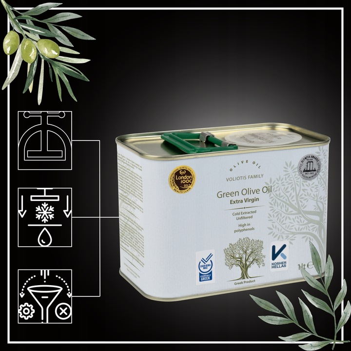 Oliwa z Oliwek Extra Virgin 1L grecka Z TEGOROCZNYCH ZBIORÓW PIERWSZA W PL