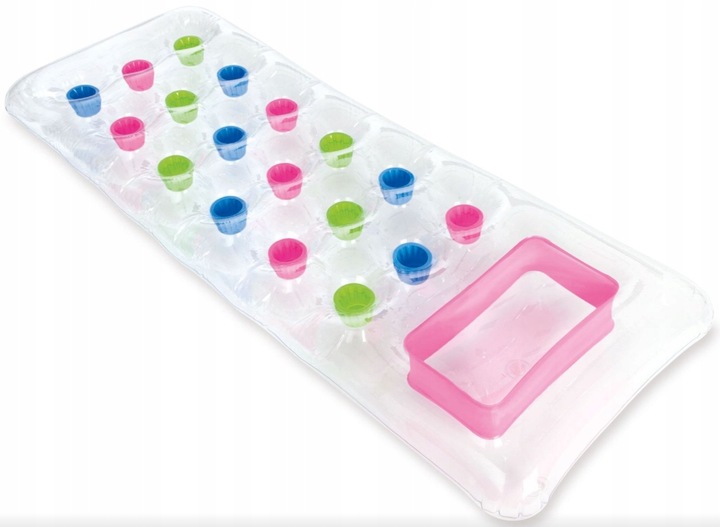 INTEX MATERAC DMUCHANY MŁODZIEŻOWY NA BASEN PLAŻOWY DO WODY 188CM RÓŻOWY