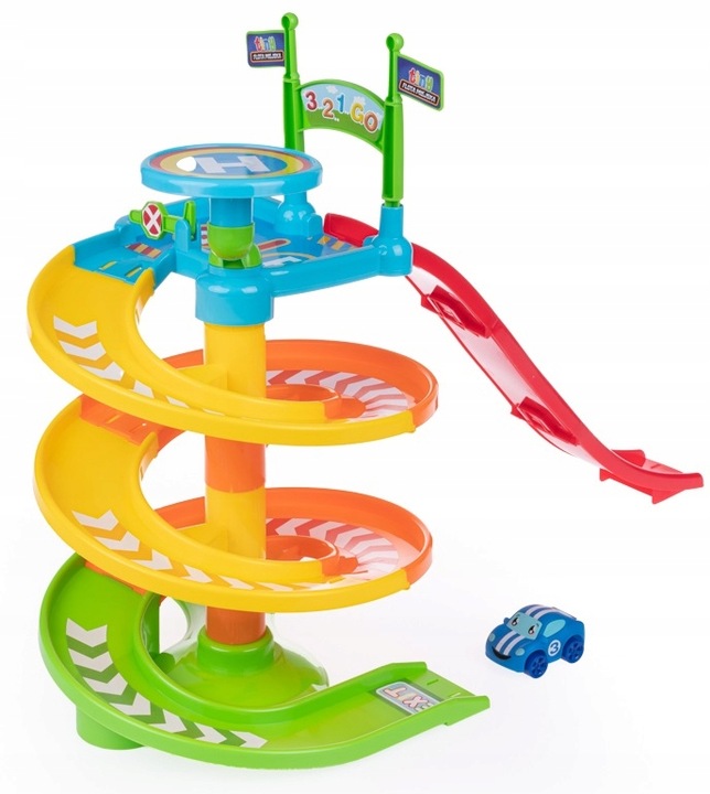 Dumel Flota Miejska Zjeżdżalnia z miękkim AUTKIEM parking 12m+