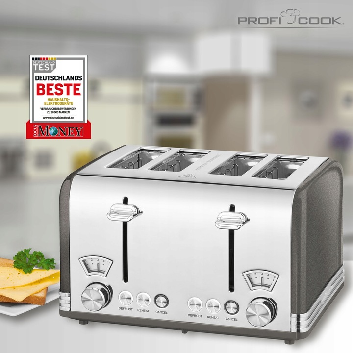 TOSTER NA 4 KROMKI PROFICOOK PC-TA ANTRACYT